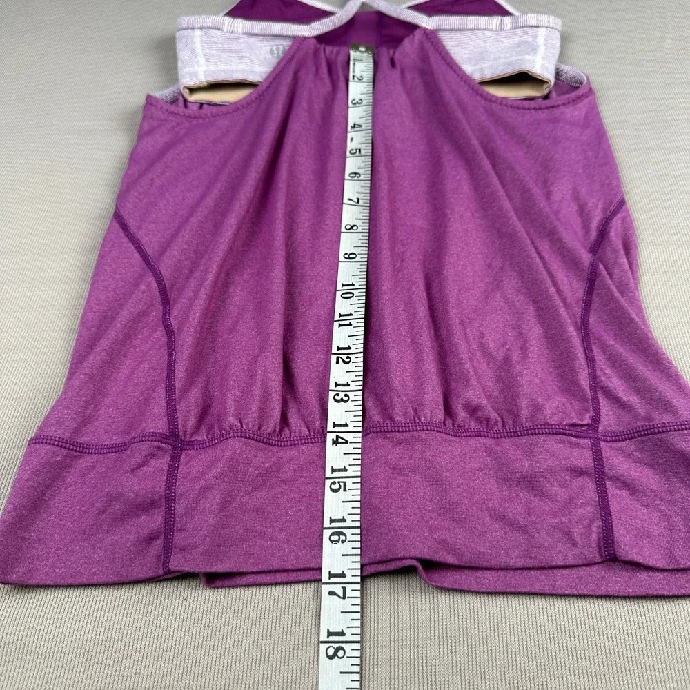 Lululemon Racerback Tank Top Womens Sz 4 Purple Built in Bra Athleisure